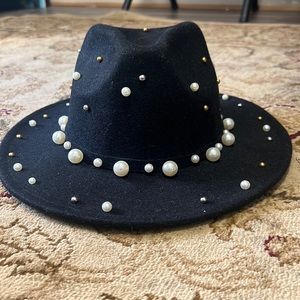 Beaded black hat